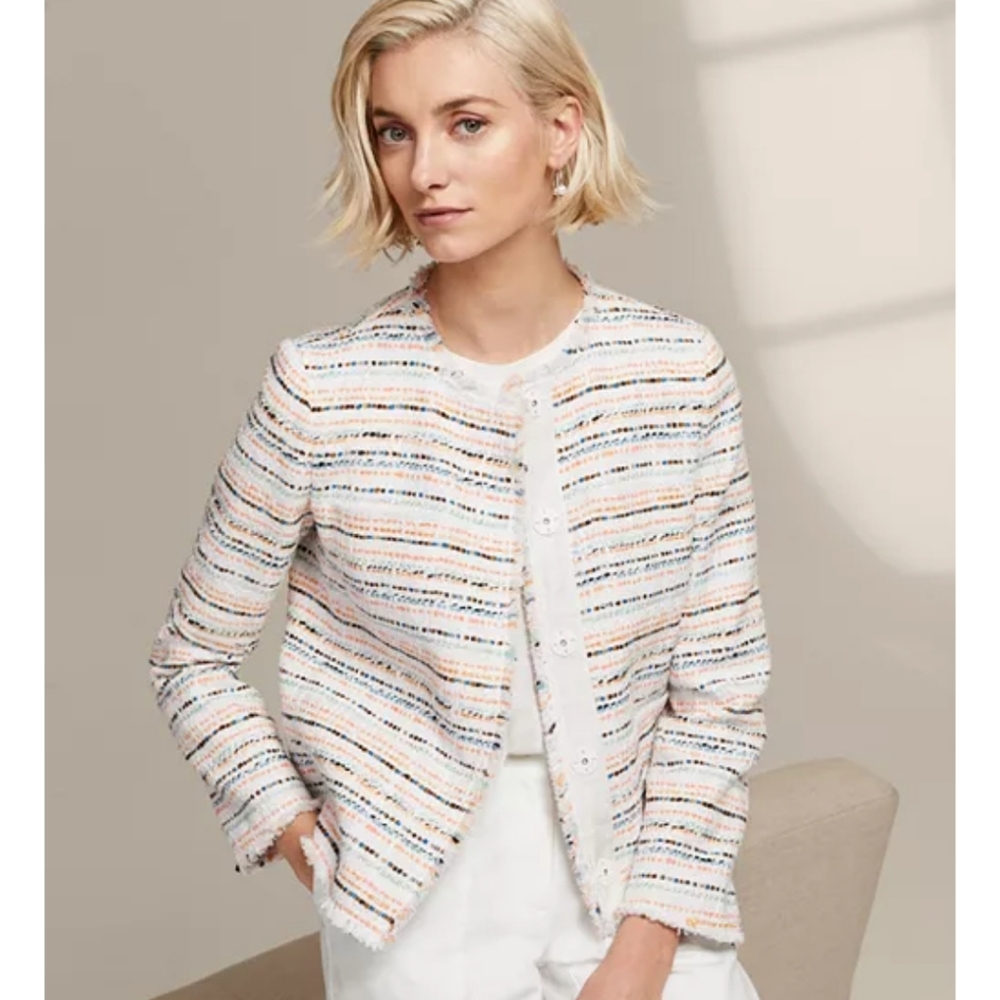 Lafayette 148 New York Albano Striped‎ Tweed Jacket